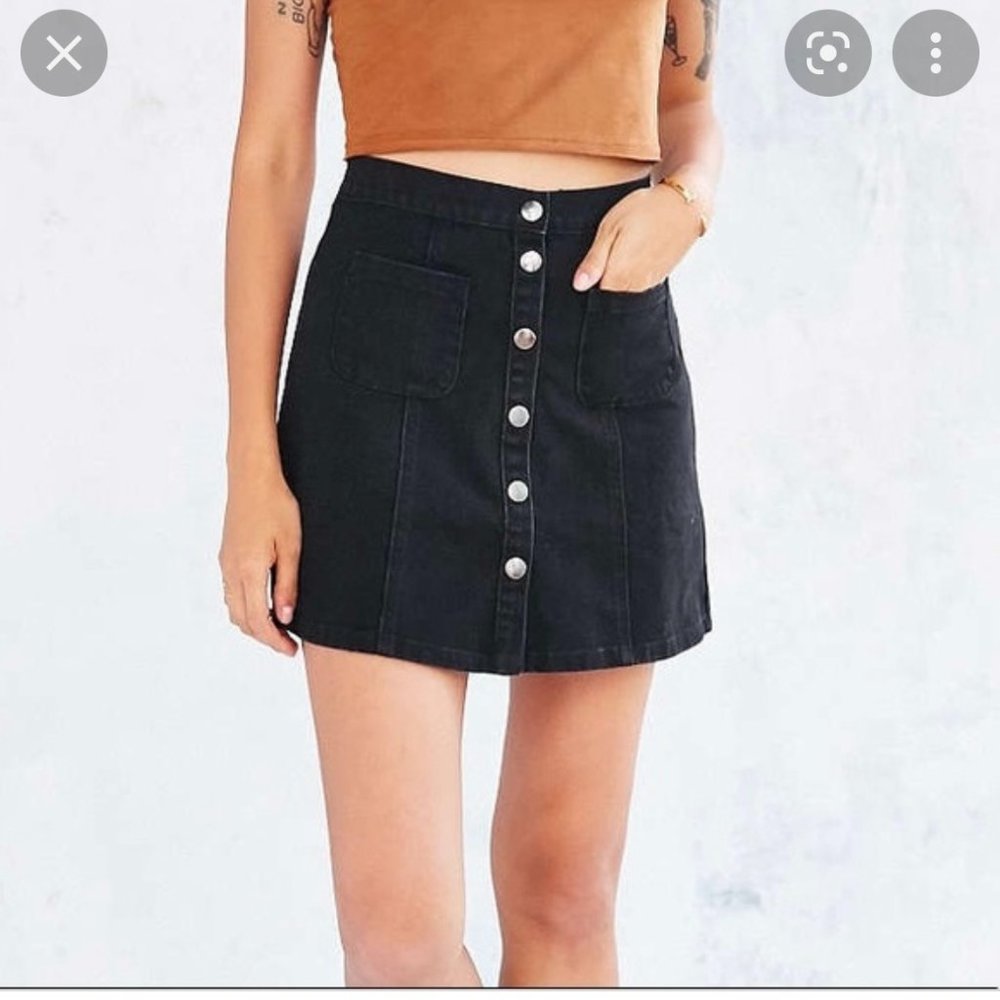 Urban Outfitters BDG Black Button Front Skirt